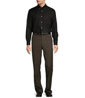 TravelSmart Classic Fit Flat Front Plaid Chino Pants