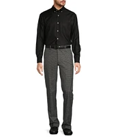 TravelSmart Straight Fit Flat Front Plaid Chino Pants