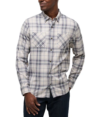 TravisMathew Cloud Flannel Plaid Long Sleeve Woven Shirt