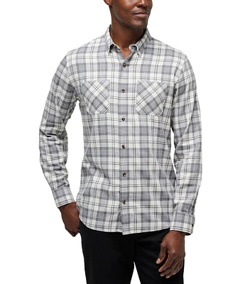 TravisMathew Cloud Flannel Plaid Long Sleeve Woven Shirt