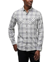 TravisMathew Cloud Flannel Plaid Long Sleeve Woven Shirt