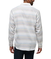 TravisMathew Cloud Flannel Stripe Long Sleeve Woven Shirt