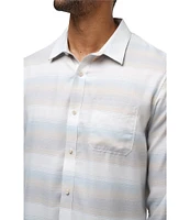 TravisMathew Cloud Flannel Stripe Long Sleeve Woven Shirt