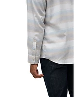 TravisMathew Cloud Flannel Stripe Long Sleeve Woven Shirt