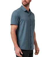 TravisMathew Performance Stretch Featherweight Night Short Sleeve Woven Shirt