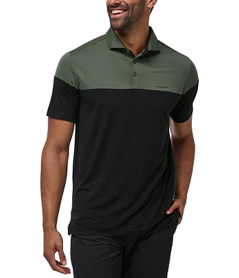 TravisMathew Performance Stretch Heater Pro Color Block Short Sleeve Polo Shirt