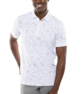 TravisMathew Performance Stretch Splatter Print Short Sleeve Polo Shirt