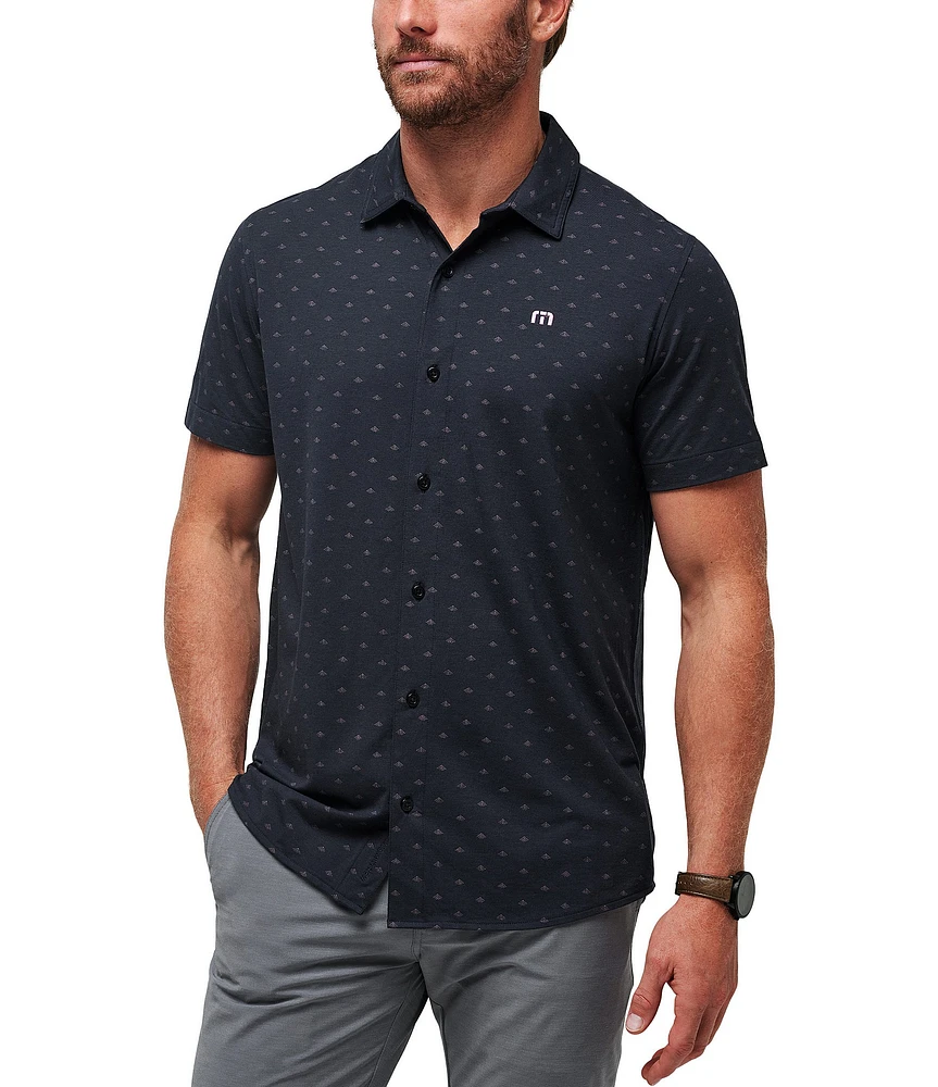 TravisMathew Stretch Set A Course Short Sleeve Woven Shirt