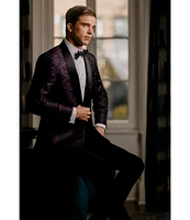 Tre Vero Modern Fit Jacquard Pattern Suit Jacket