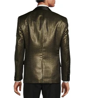 Tre Vero Modern Fit Metallic Jacquard Pattern Tuxedo Sport Coat