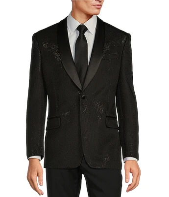 Tre Vero Modern Fit Metallic Tuxedo Sport Coat