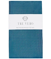 Tre Vero Solid Silk Pre-Folded Pocket Square