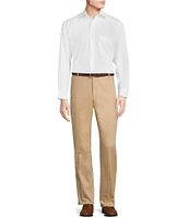 Tre Vero Modern Fit Flat Front Cotton Suit Pants