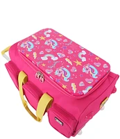 Triforce Kids 18#double; Unicorn Print 2-Wheel Convertible Carry-On Duffle Bag