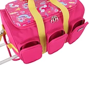 Triforce Kids 18#double; Unicorn Print 2-Wheel Convertible Carry-On Duffle Bag