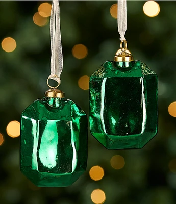 Trimsetter Christmas Maximus Collection Mercury Glass Jewel Ornament, Set of 2