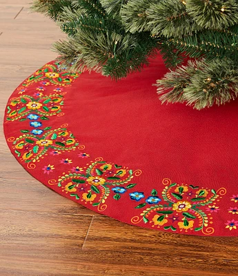 Trimsetter Feliz Navidad Collection Embroidered Tree Skirt