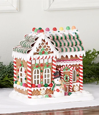 Trimsetter Gingerbread Collection LED Lighted Ribbon Candy Roof Gingerbread House