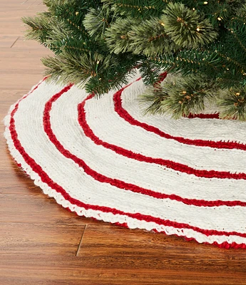 Trimsetter Holiday Decor Collection Striped Knit Tree Skirt