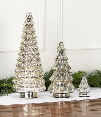 Trimsetter LED Lit Silver Mercury Glass Tree Decor