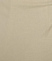 Trina Turk Abbey Stretch Linen Flat Front Notch Hem Crop Coordinating Pants