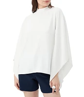 Trina Turk Anona Double Georgette Mock Neck Dolman Sleeve Top