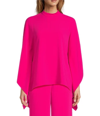 Trina Turk Anona Double Georgette Mock Neck Dolman Sleeve Top