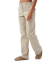 Trina Turk Antonia Stretch Linen Blend Mid-Rise Straight Leg Pants