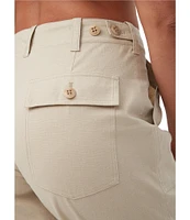 Trina Turk Antonia Stretch Linen Blend Mid-Rise Straight Leg Pants