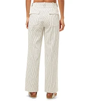 Trina Turk Antonia Stripe Print Mid Rise Straight Leg Pants