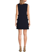 Trina Turk Arlette Boat Neck Sleeveless Side Bow Detail Sheath Dress