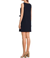 Trina Turk Arlette Boat Neck Sleeveless Side Bow Detail Sheath Dress