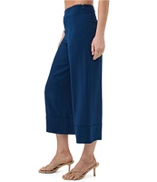Trina Turk Bahooka Georgette High Waits Wide Leg Cropped Pants