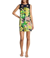 Trina Turk Bev Boca Blooms Round Neck Sleeveless Cutout Mini Dress