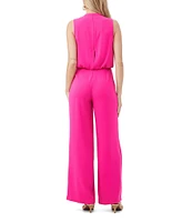 Trina Turk Bleecker Georgette High Cowl Neck Sleeveless Wide Leg Jumpsuit