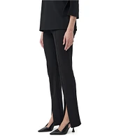 Trina Turk Carine Crepe Knit Flat Front Kick Flare Slit Hem Pant