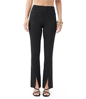 Trina Turk Carine Ponte Knit Mid Rise Slit Front Pants