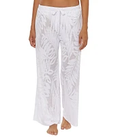 Trina Turk Catamaran Texture Sheer Rib Tie Waist Swim Cover-Up Pants