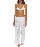 Trina Turk Catamaran Texture Sheer Rib Tie Waist Swim Cover-Up Pants