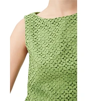 Trina Turk Cayley Geometric Lace Boat Neck Sleeveless Coordinating Boxy Top