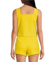 Trina Turk Cherrey Geometric Jacquard Square Neck Sleeveless Cooridinating Top