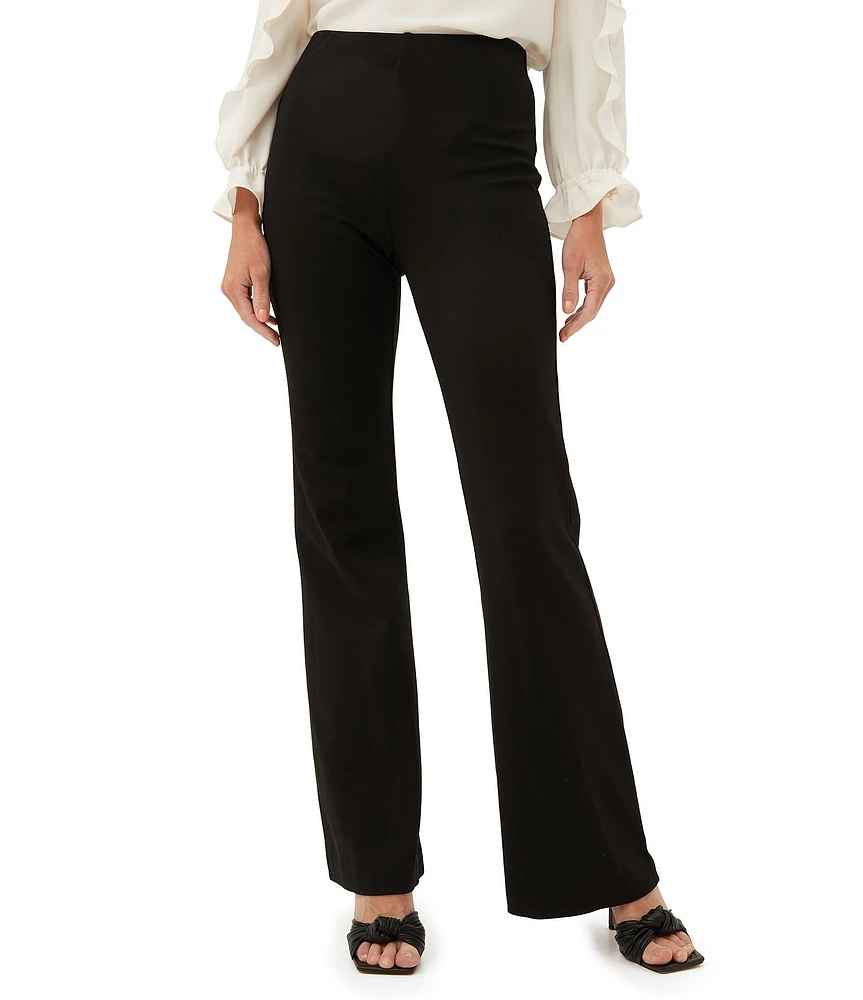 Trina Turk Chimayo 3 Ponte Knit High Waisted Side Zip Flared Pants