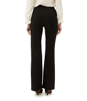 Trina Turk Chimayo 3 Ponte Knit High Waisted Side Zip Flared Pants