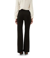 Trina Turk Chimayo 3 Ponte Knit High Waisted Side Zip Flared Pants