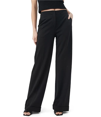 Trina Turk Cohen 2 Ponte Knit High Waisted Wide Leg Cuffed Pant