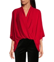 Trina Turk Concourse Double Georgette Surplice Neck Dolman Sleeve Top