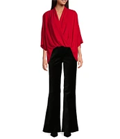 Trina Turk Concourse Double Georgette Surplice Neck Dolman Sleeve Top