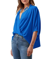 Trina Turk Concourse Surplice V-Neck Short Sleeve Oversized Top