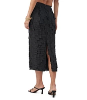 Trina Turk Dita Novelty Square Fringe High Waist Pencil Skirt