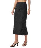 Trina Turk Dita Novelty Square Fringe High Waist Pencil Skirt